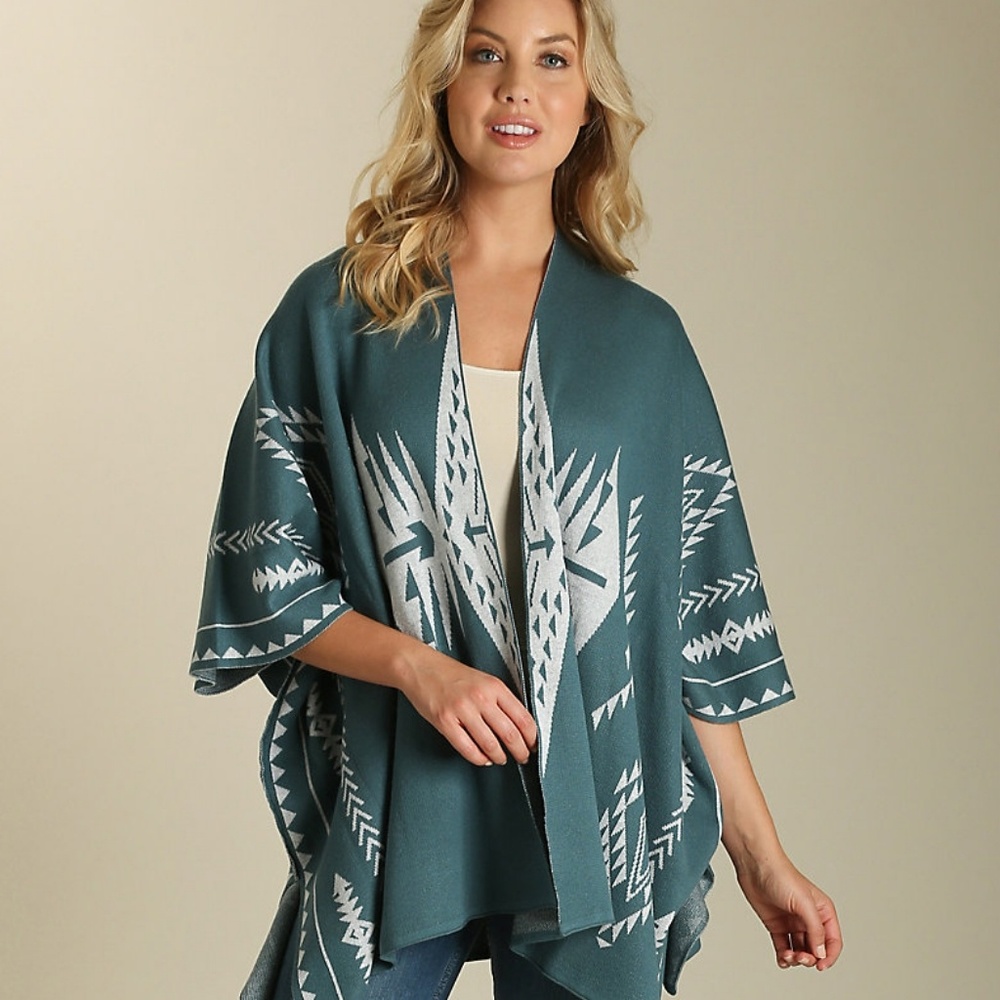 AZTEC PRINT DRAPE CARDIGAN